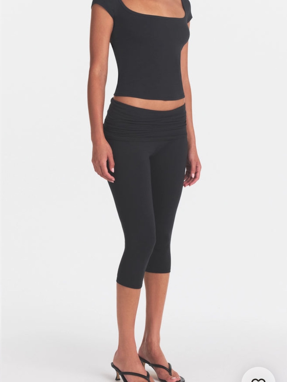 Skims Cotton Jersey Foldover Capri